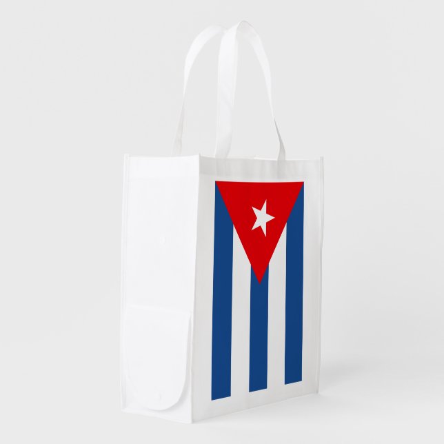 Cuba Flag Reusable Grocery Bag (Front Side)