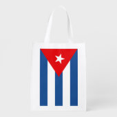 Cuba Flag Reusable Grocery Bag (Back)