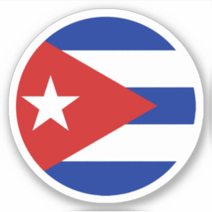 Cuba Flag Round Sticker