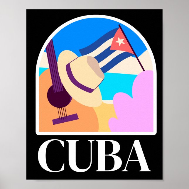 Cuba Flag Salsa Vintage Poster (Front)