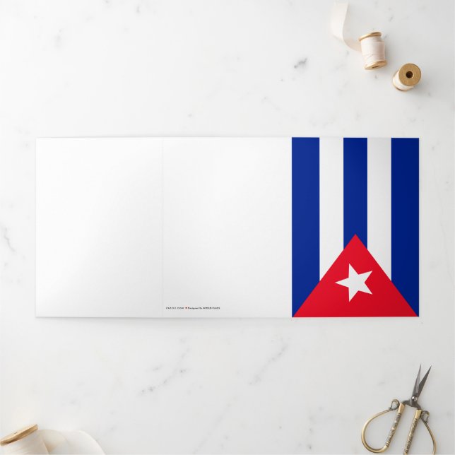 Cuba flag Tri-Fold card (Outside)