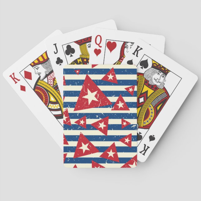 Cuba Flag Vintage Minimal Backpack Playing Cards (Back)