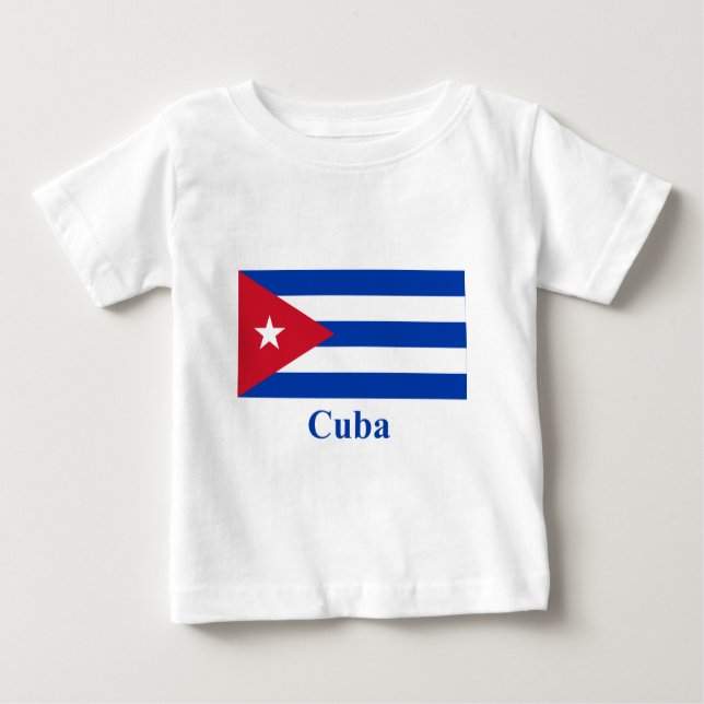 Cuba Flag with Name Baby T-Shirt (Front)