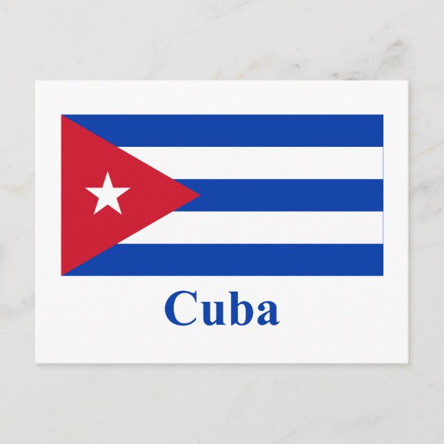 Cuba Flag with Name Postcard (Front)