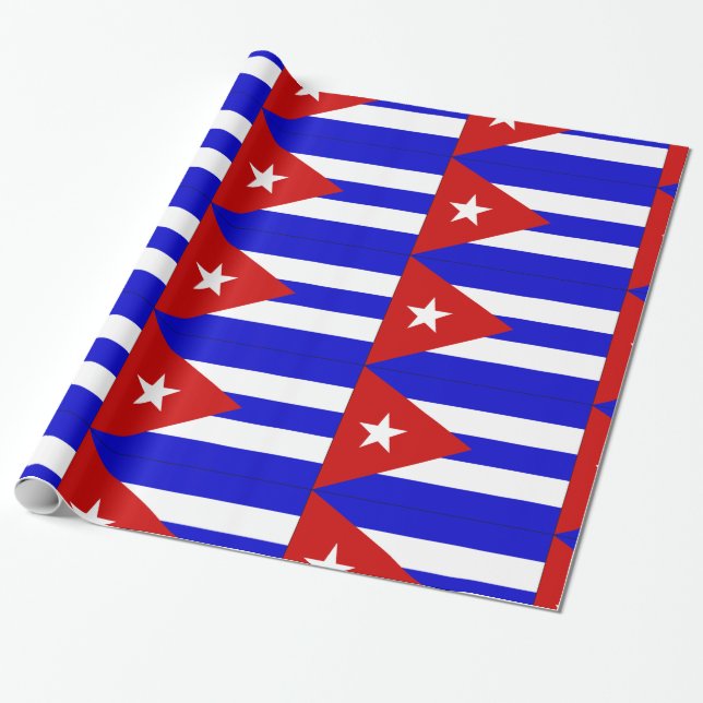 Cuba flag wrapping paper (Unrolled)