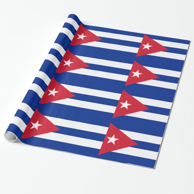 Cuba flag wrapping paper (Unrolled)