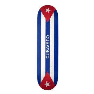Cuba flags and text skateboard
