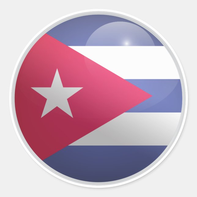 Cuba Glossy Circle Flag Classic Round Sticker (Front)