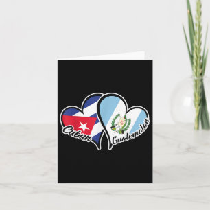 Cuba Guatemala Flag Heart Half Cuban Half Guatemal Card