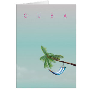 Cuba Hammock Vintage style vacation print.