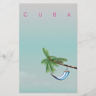 Cuba Hammock Vintage style vacation print. Stationery