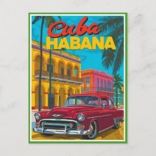Cuba Havana Classic Car Postcard