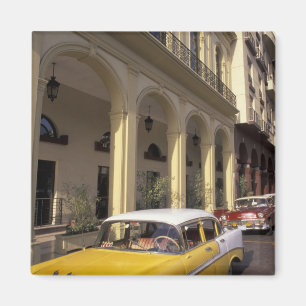 Cuba, Havana. Colourful Chevy's from the 1950's Magnet