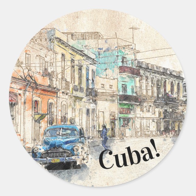 Cuba! Havana Cuba Classic Round Sticker (Front)