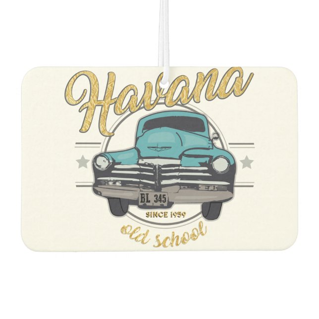 Cuba Havana Cuban Old Car  Beach Travel Gift Air Freshener (Front)