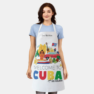 Cuba Havana Custom Name Apron