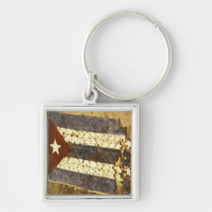 CUBA, Havana. Mosaic puzzle of the cuban flag in Key Ring