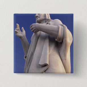 Cuba, Havana, Sculpture of Jesus. 15 Cm Square Badge
