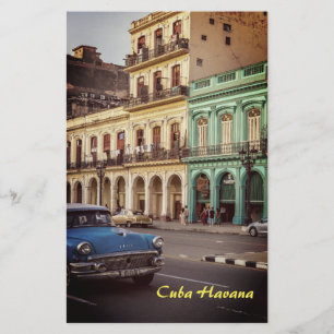 Cuba Havana Vintage Classic Car Cityscape Stationery