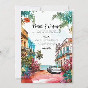 Cuba Havana Wedding Invitation destination wedding