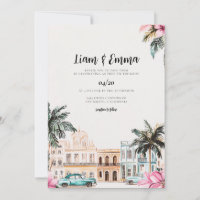 Cuba Havana Wedding Invitation Destination Wedding