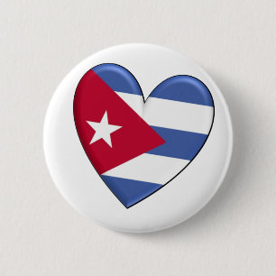 Cuba Heart Flag 6 Cm Round Badge