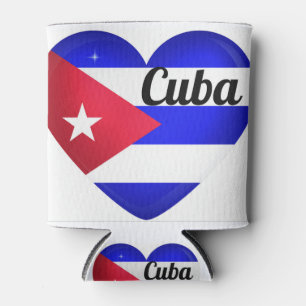 Cuba Heart Flag Can Cooler
