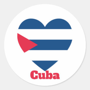 Cuba Heart Flag Classic Round Sticker