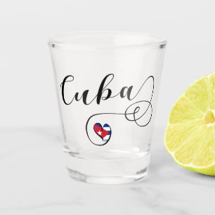 Cuba Heart Flag, Cuban Flag Shot Glass