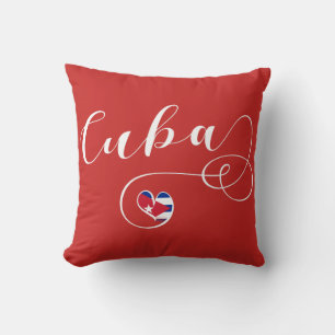 Cuba Heart Flag, Cuban Heart Design Cushion
