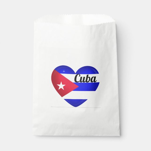 Cuba Heart Flag Favour Bag (Front)