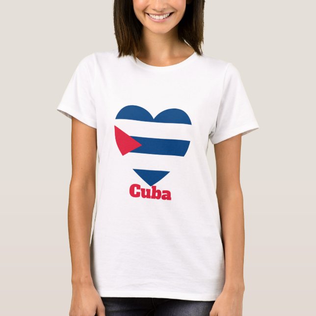 Cuba Heart Flag T-Shirt (Front)