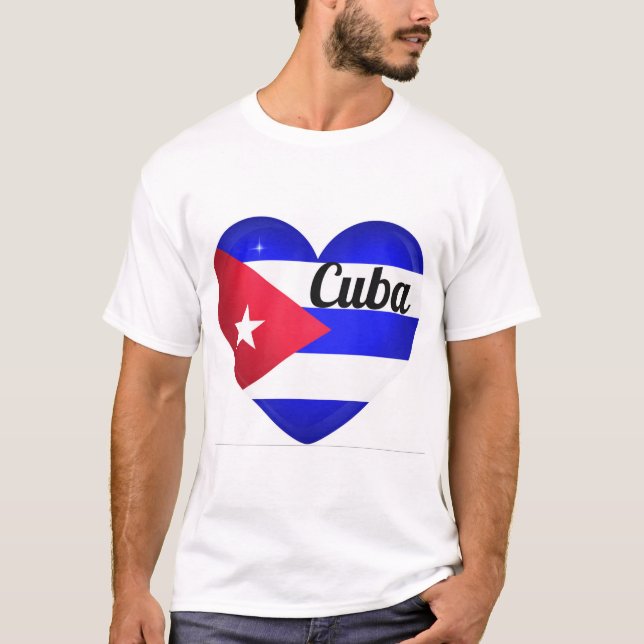 Cuba Heart Flag T-Shirt (Front)