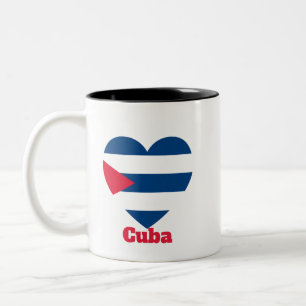 Cuba Heart Flag Two-Tone Coffee Mug