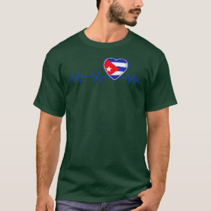 Cuba Heartbeat Flag Pulse Cuban Nationality T-Shirt