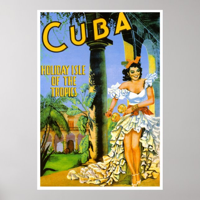 Cuba holiday isle of the tropics travel poster (Front)