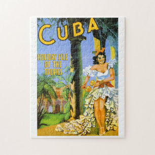 Cuba holiday isle of the tropics travel poster jigsaw puzzle