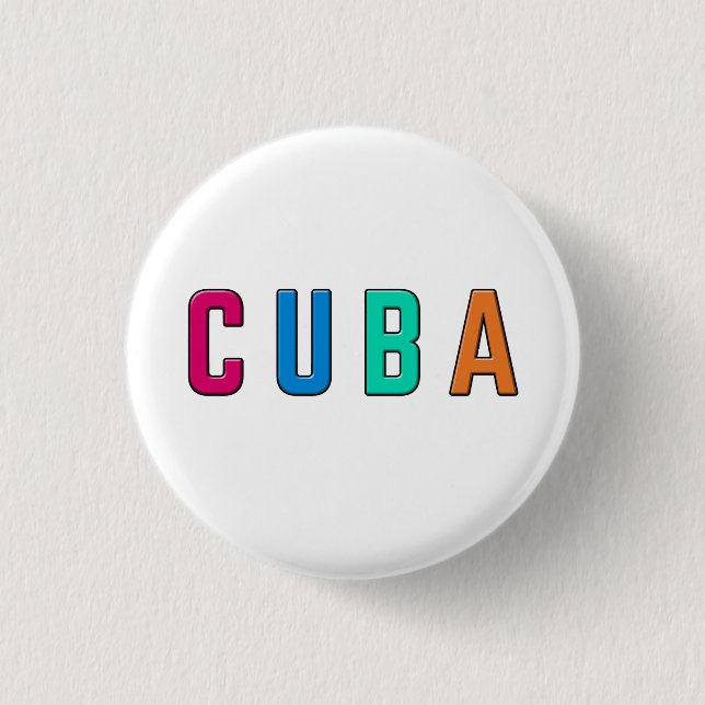 Cuba, I love Cuba 3 Cm Round Badge (Front)