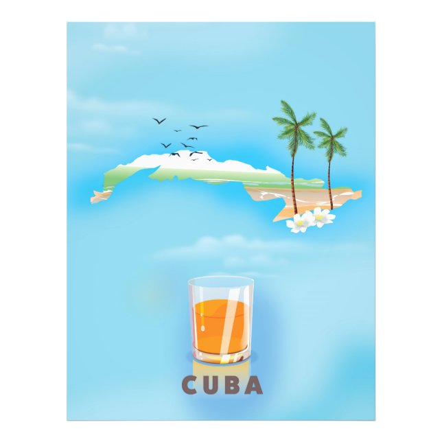 Cuba Illustrated map travel poster (Front)
