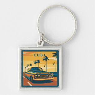 Cuba Illustration Key Ring