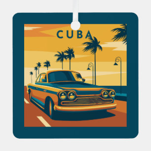 Cuba Illustration Metal Tree Decoration