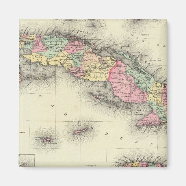 Cuba, Jamaica And Puerto Rico Magnet (Front)