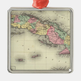 Cuba, Jamaica And Puerto Rico Metal Ornament