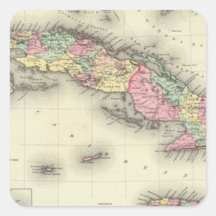 Cuba, Jamaica And Puerto Rico Square Sticker