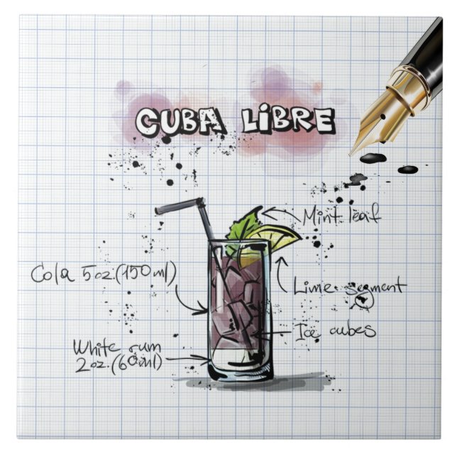 Cuba Libre Ceramic Tile (Front)