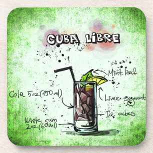 Cuba Libre Drink Recipe Coaster
