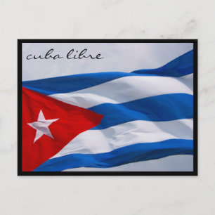 cuba libre flag postcard