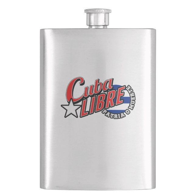 Cuba Libre Motto Hip Flask (Front)