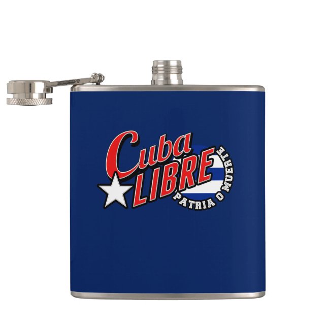 Cuba Libre Motto Hip Flask (Opened)