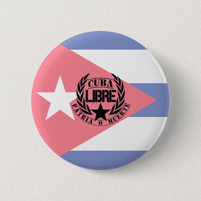 Cuba Libre Motto Laurels 6 Cm Round Badge (Front)